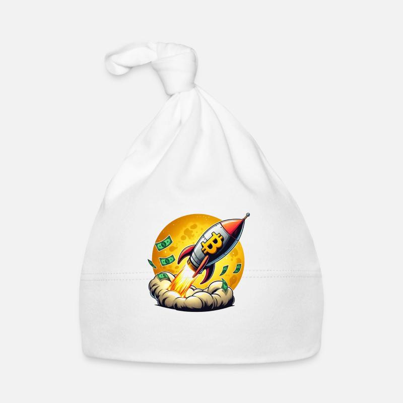 Bitcoin rocket to the moon Organic Baby Cap