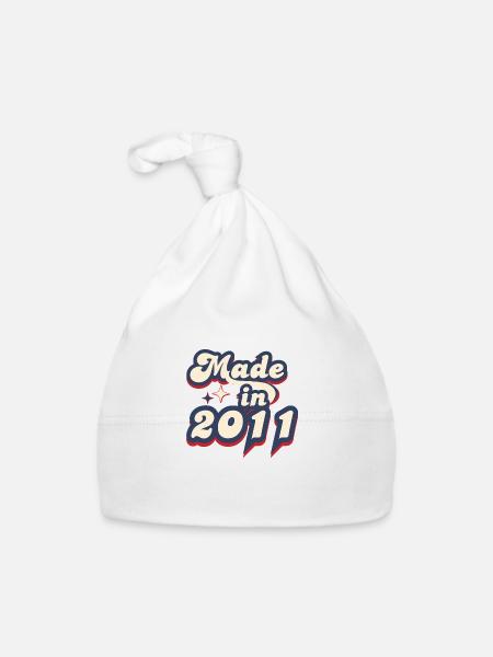 Made in 2011 retro - Organic Baby Cap - white - Front