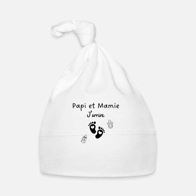 Papi et mamie j’arrive Bonnet bio Bébé