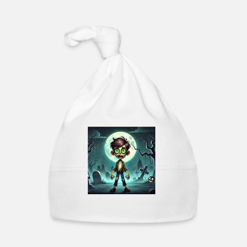Zombi devant la pleine lune Bonnet bio Bébé