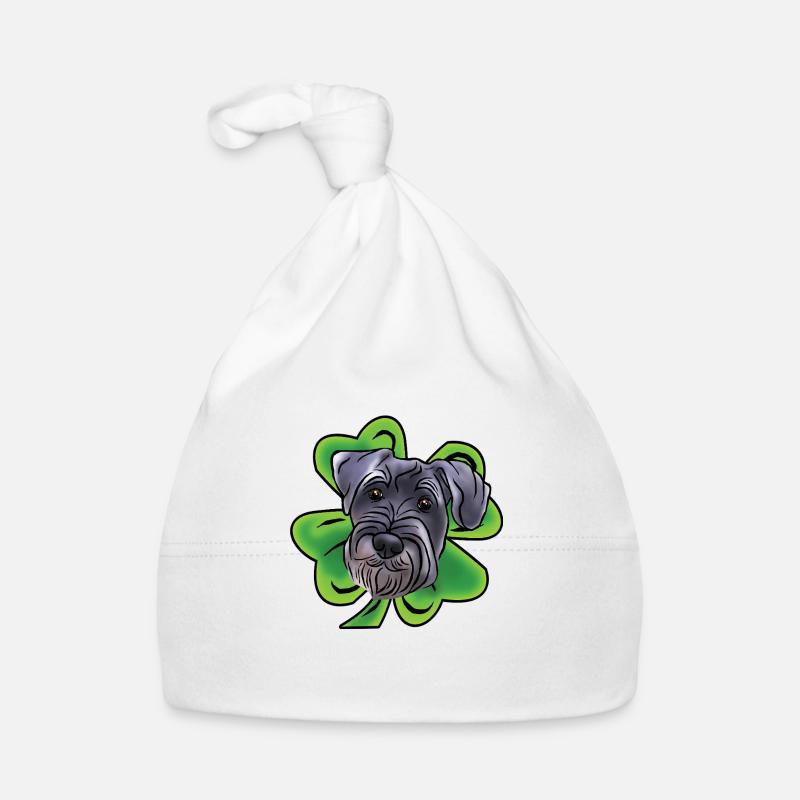 Mittelschnauzer mit Kleeblatt Baby Bio-Mütze