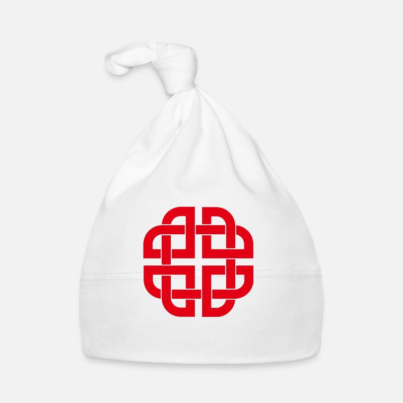 Nœud de bouclier celtique - Bonnet bio Bébé - blanc