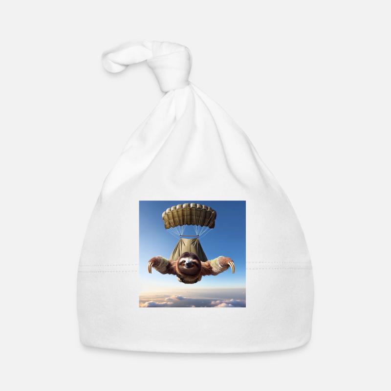 Sloth Wanderer Parachutist Organic Baby Cap