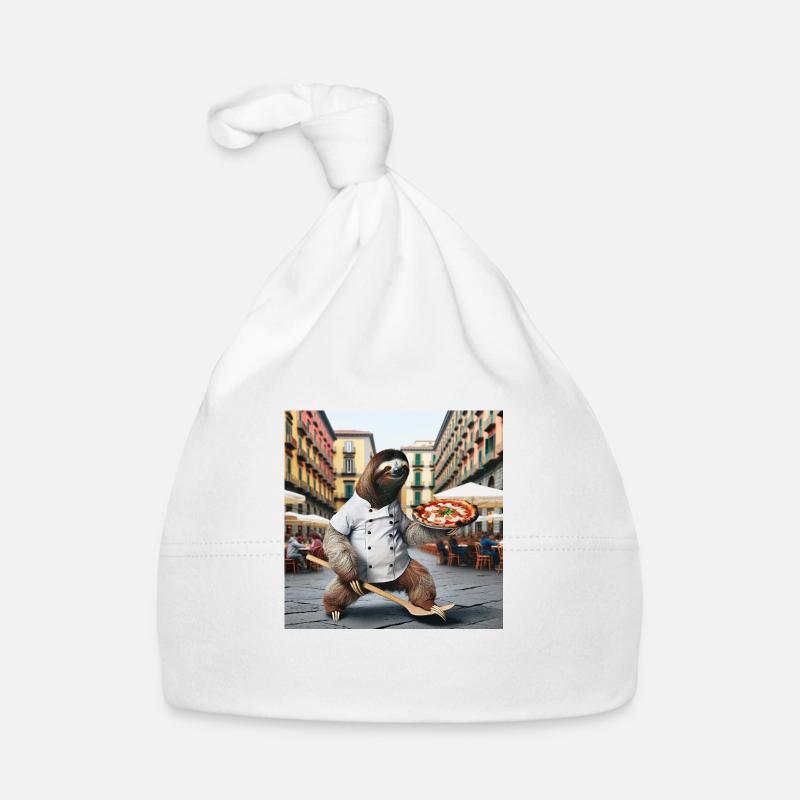 Faultier Pizzabäcker Pizzabäcker Neapel Baby Bio-Mütze