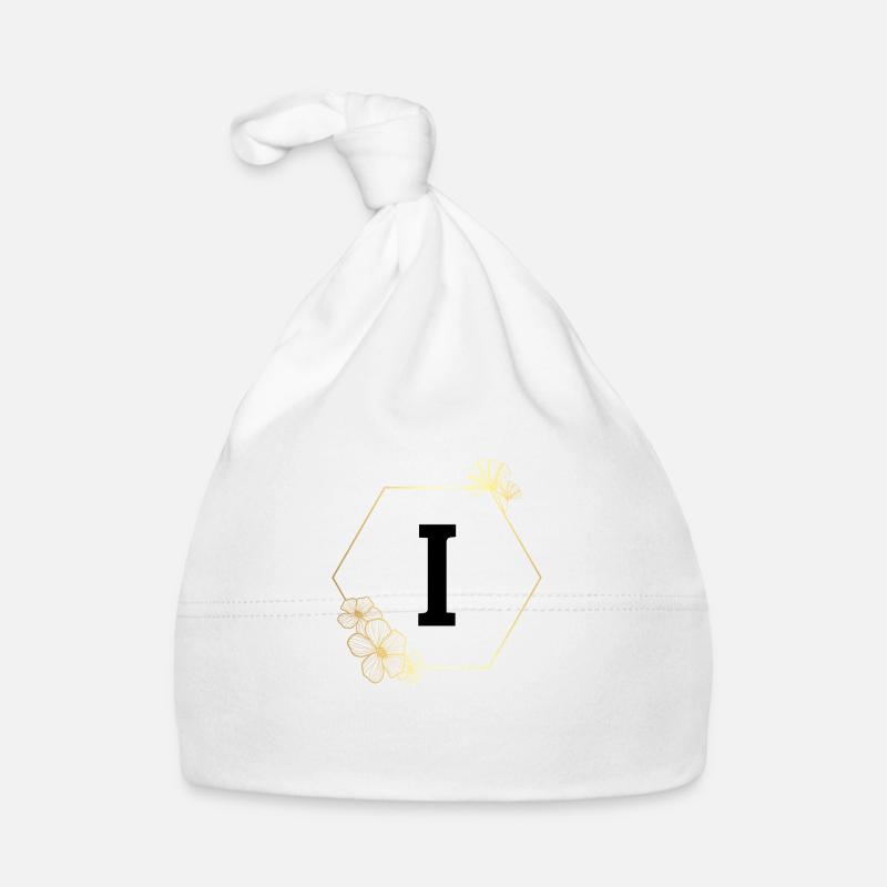 Lettre i cadre Floral doré Bonnet bio Bébé