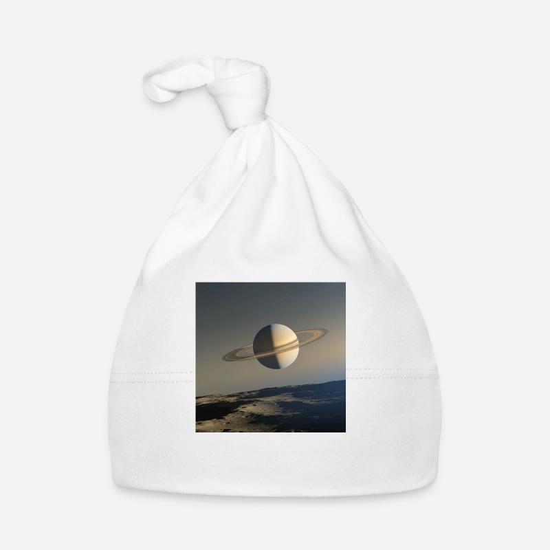 Saturne d’Encelade - Bonnet bio Bébé - blanc
