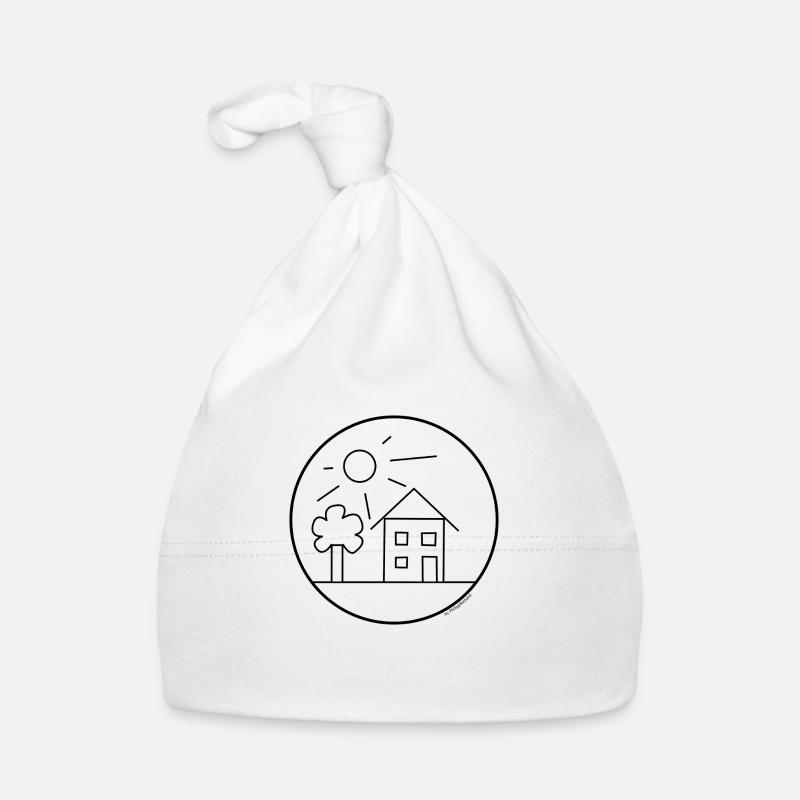 Haus, Baum, Sonne Baby Bio-Mütze