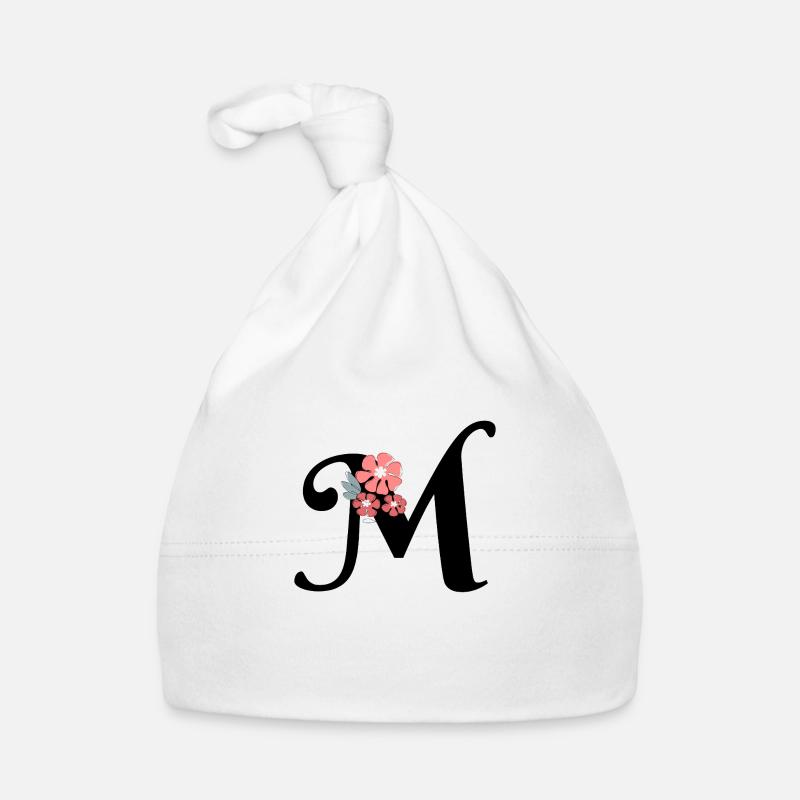 Lettre m fleurs minimalistes Bonnet bio Bébé