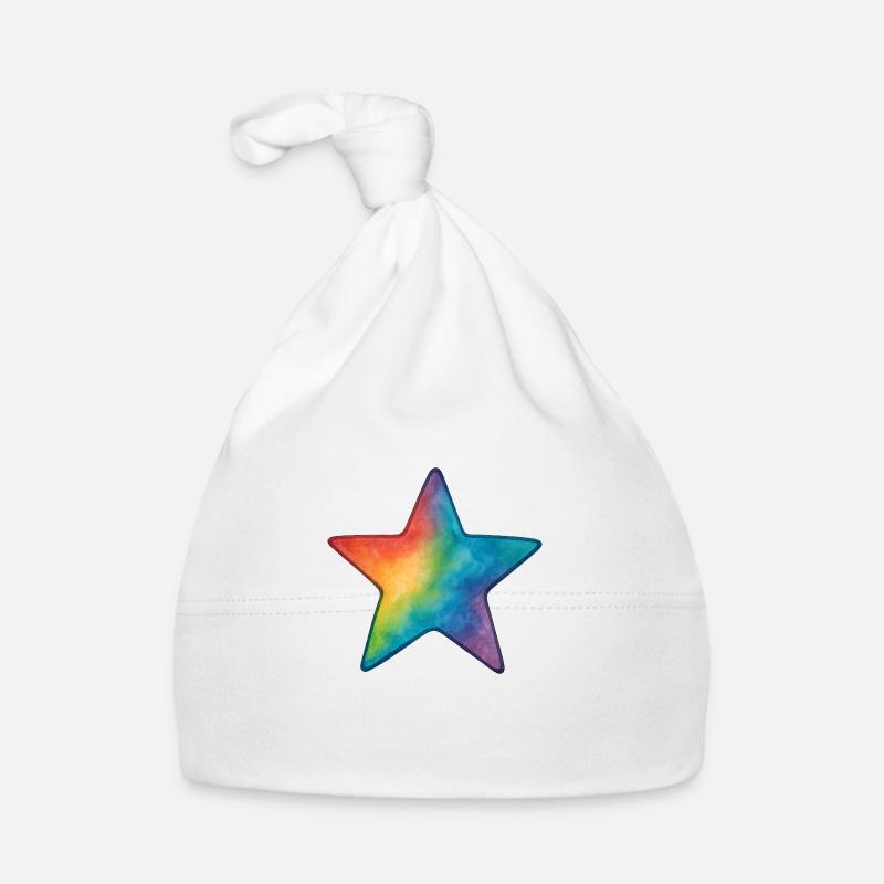 Étoile aquarelle - Étoile colorée dans le style aquarelle Bonnet bio Bébé