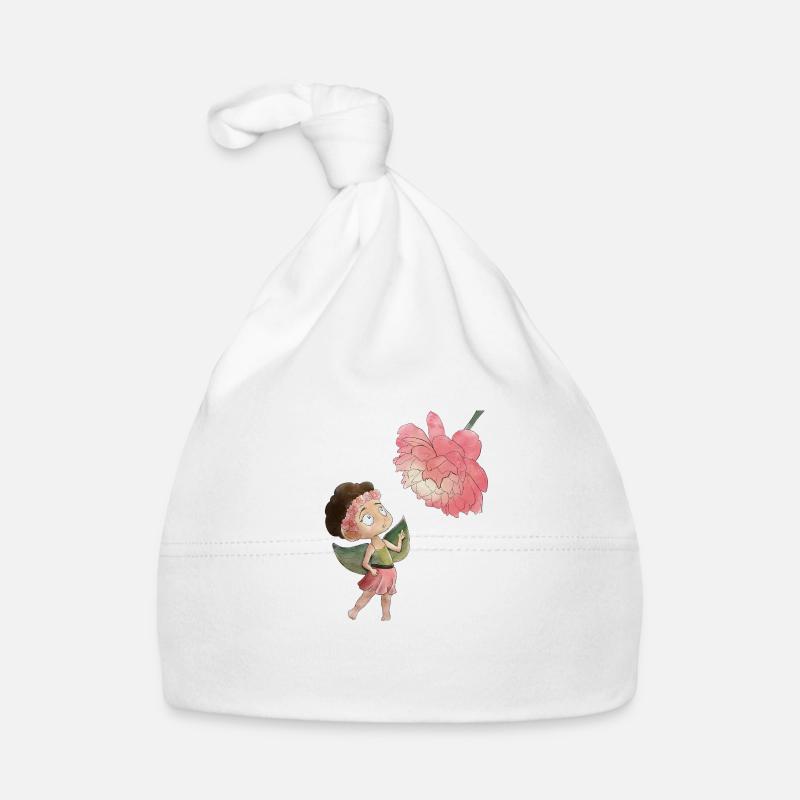 Zauberhafte Fee mit Pfingstrose Baby Bio-Mütze