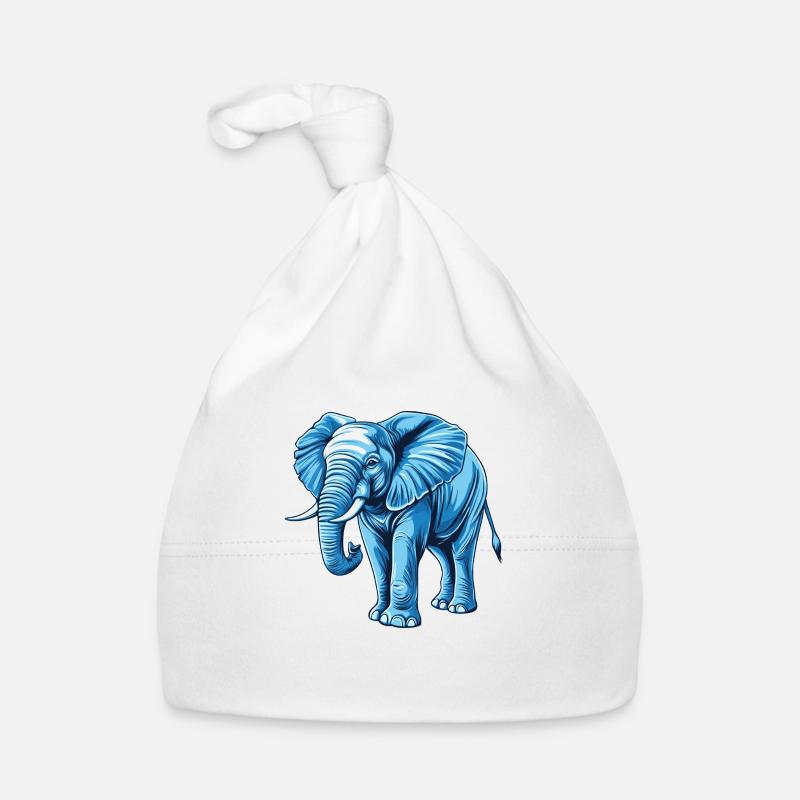 éléphant bleu Bonnet bio Bébé