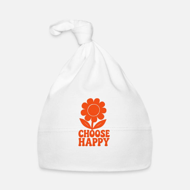 Choose Happy - In einer knalligen Farbe Baby Bio-Mütze
