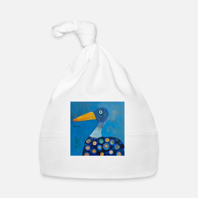 Bleu coloré canard stylisé abstrait chambre d’enfant Bonnet bio Bébé