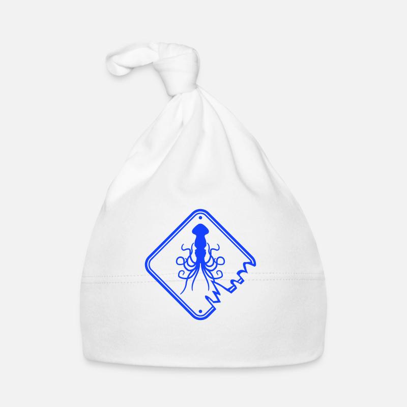 Octopus Danger Sign Caution Warning Organic Baby Cap