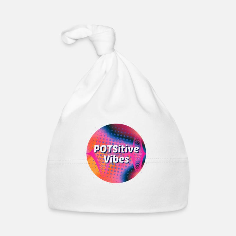 POTSitive Vibes Colorful Background Waves Organic Baby Cap
