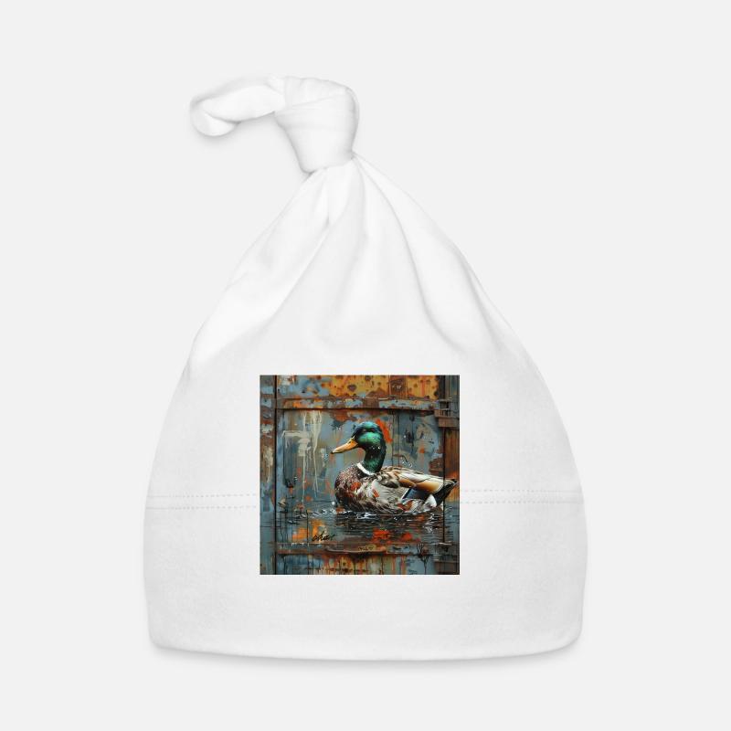 Graffiti Duck Rust Metal Container Door Organic Baby Cap