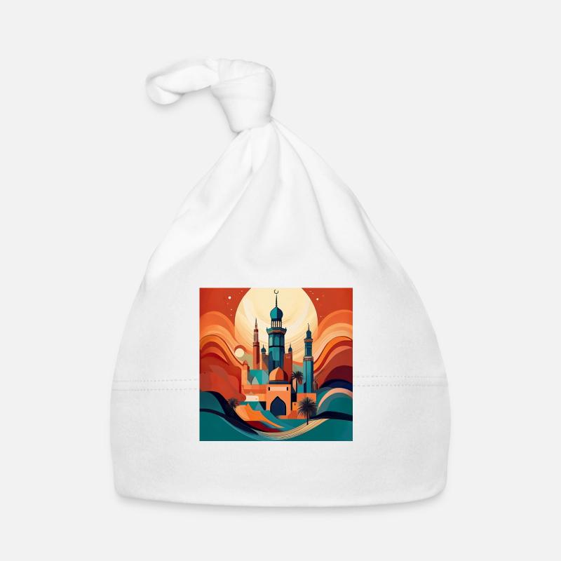 Artistic Arabian Mosque: Bold Cultural Design Organic Baby Cap
