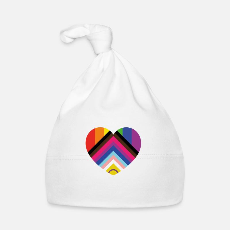 intersex inklusive progress pride Herz - Baby Bio-Mütze - Weiß