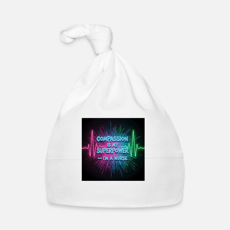 Chemise design d’infirmière en congé - Bonnet bio Bébé - blanc