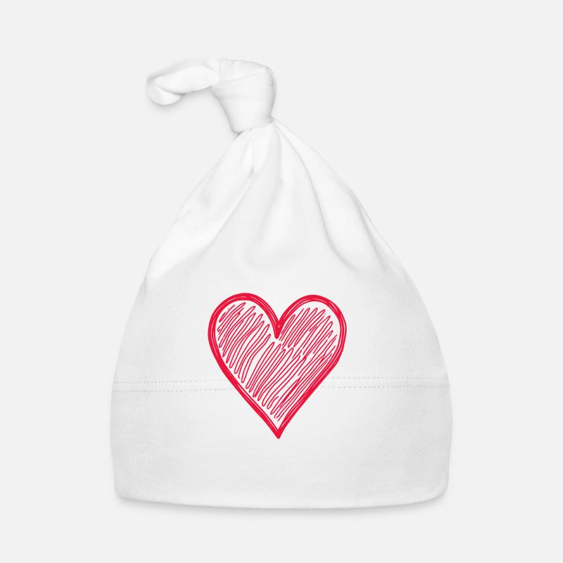 Süßes Herz Hand Gezeichnet Baby Bio-Mütze