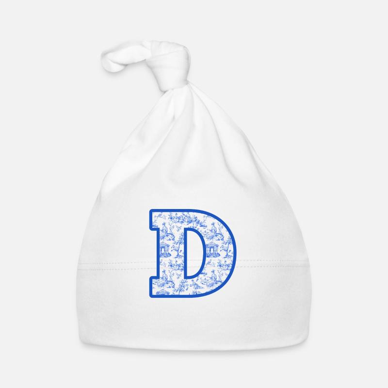 Buchstabe D blaue Chinoiserie Baby Bio-Mütze