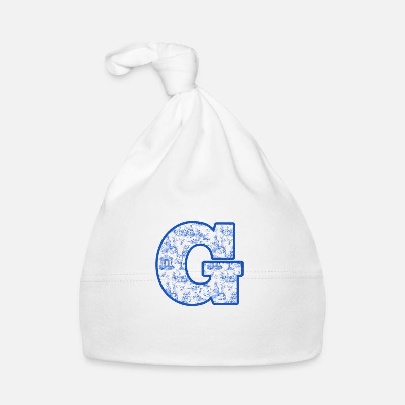 Buchstabe g blaue Chinoiserie Baby Bio-Mütze