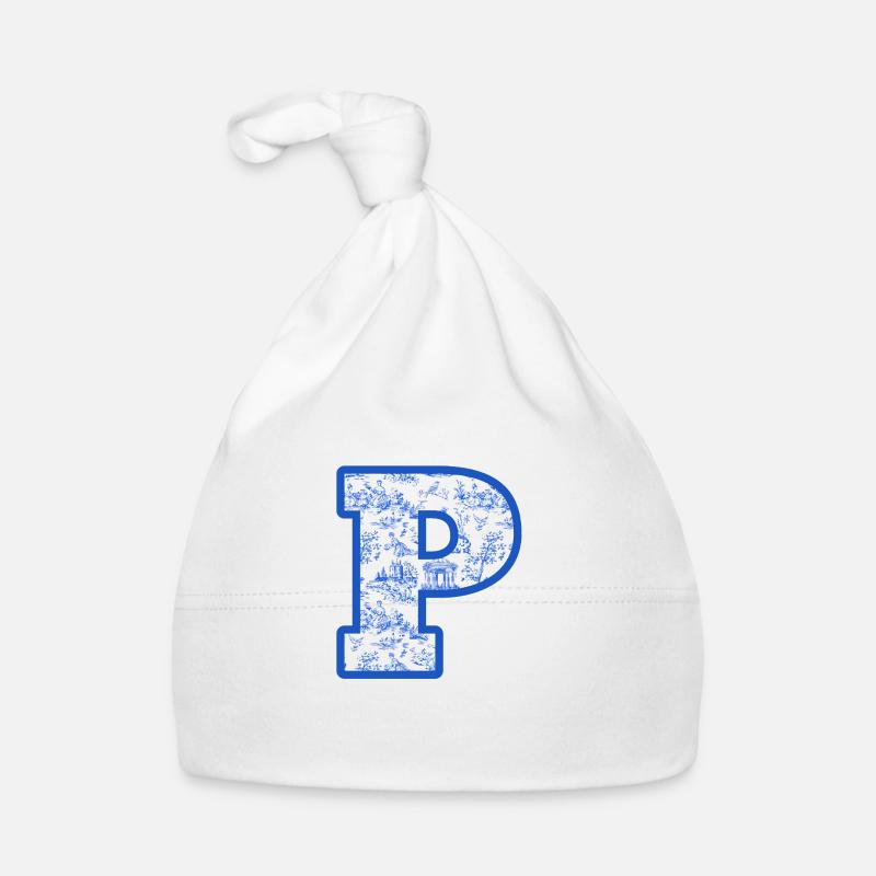 Buchstabe p blaue Chinoiserie Baby Bio-Mütze