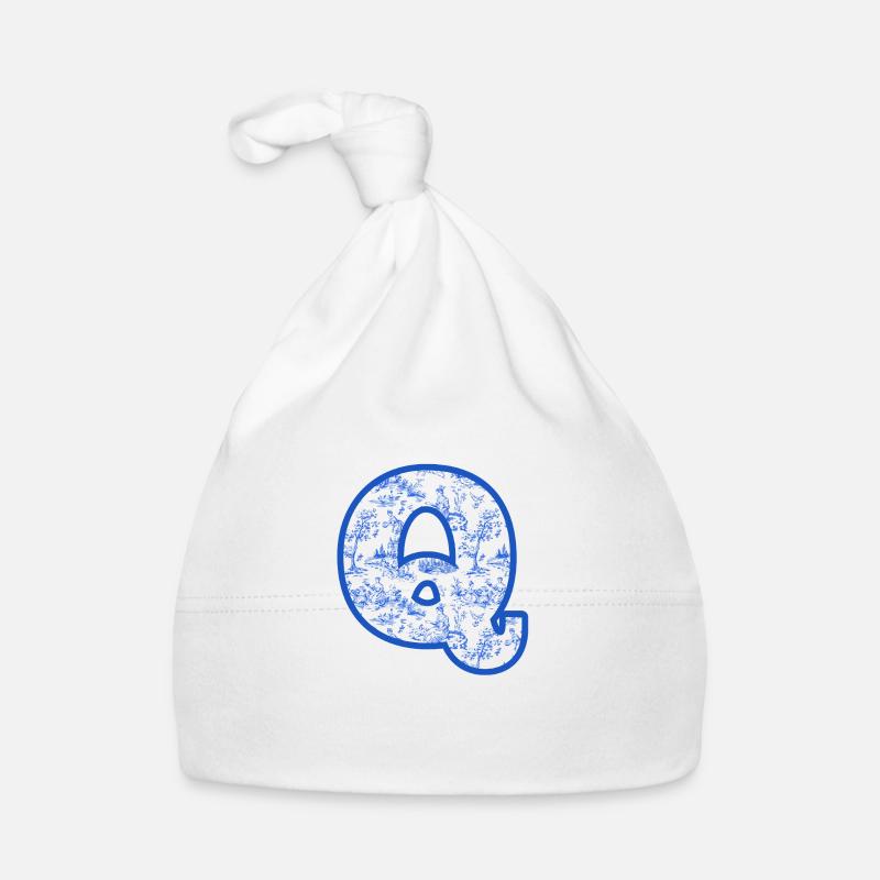 Buchstabe q blaue Chinoiserie Baby Bio-Mütze