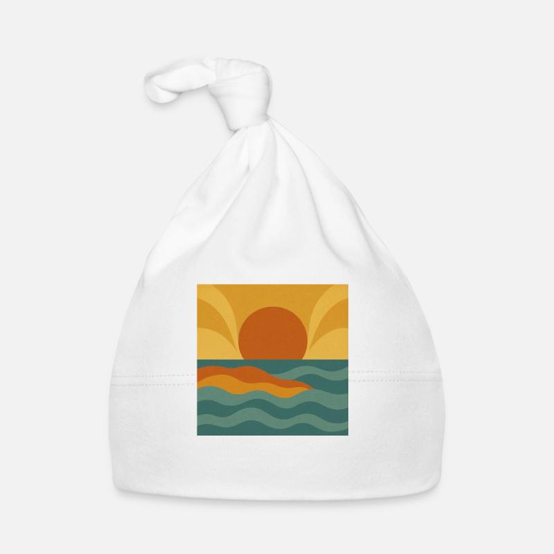 Sunset Flow – Retro Ocean Vibes Baby Bio-Mütze