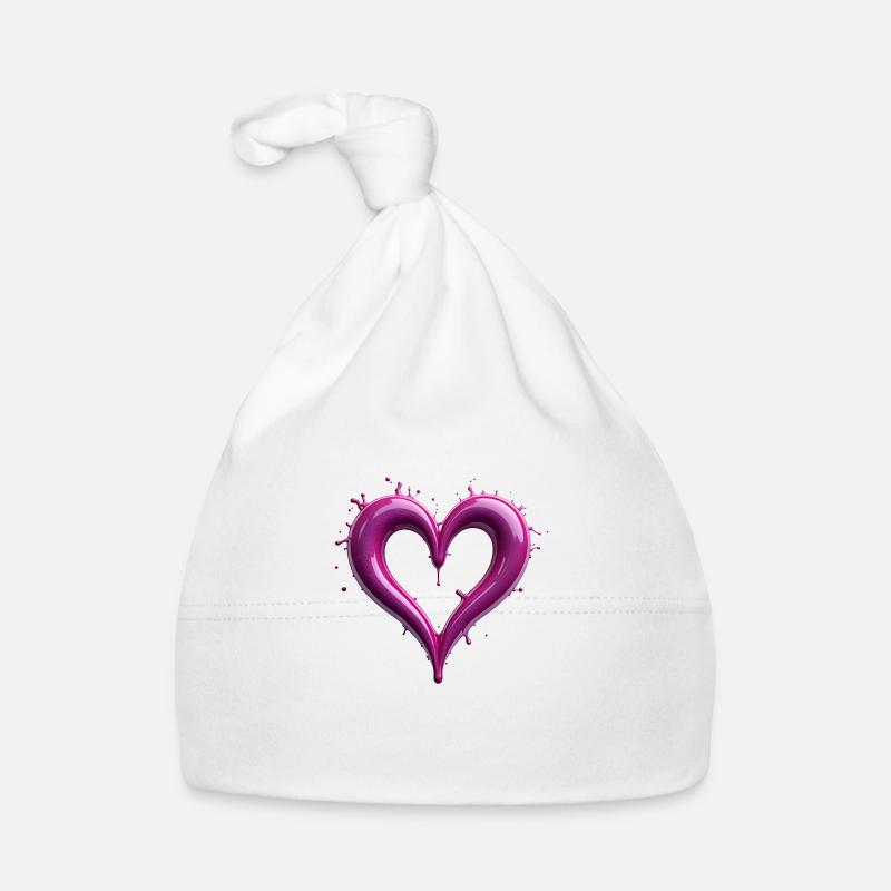 Splatterndes rosa Herz Baby Bio-Mütze