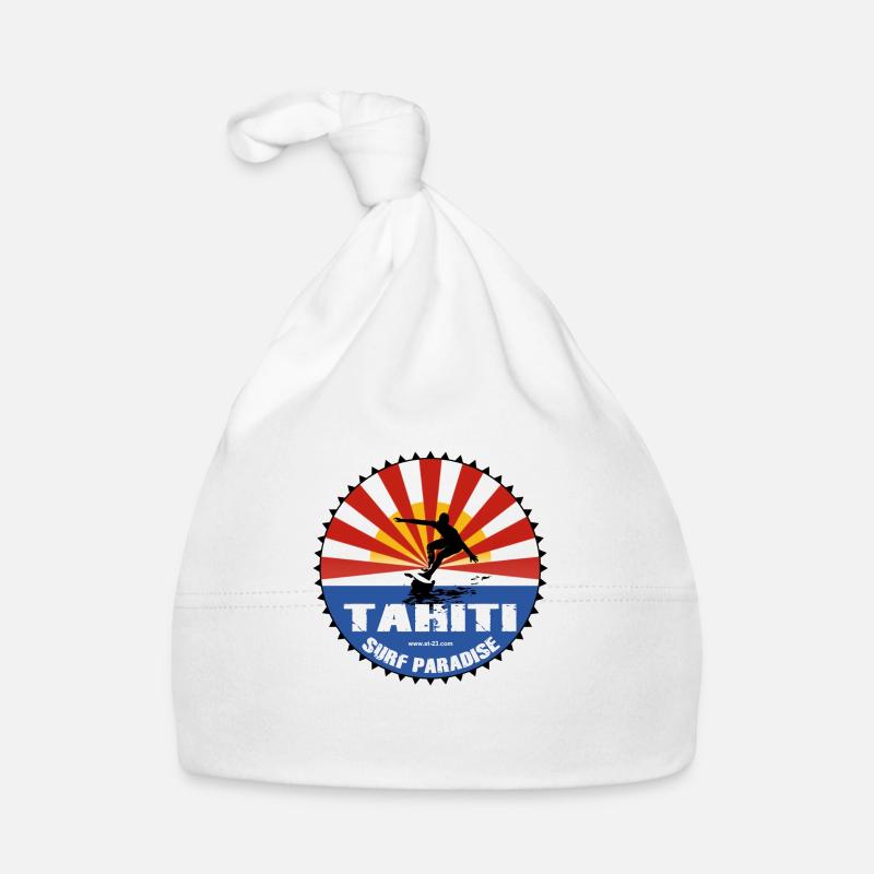 surf tahiti - Bonnet bio Bébé - blanc