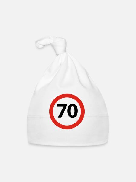 70 Anniversaire - Bonnet bio Bébé - blanc - Devant