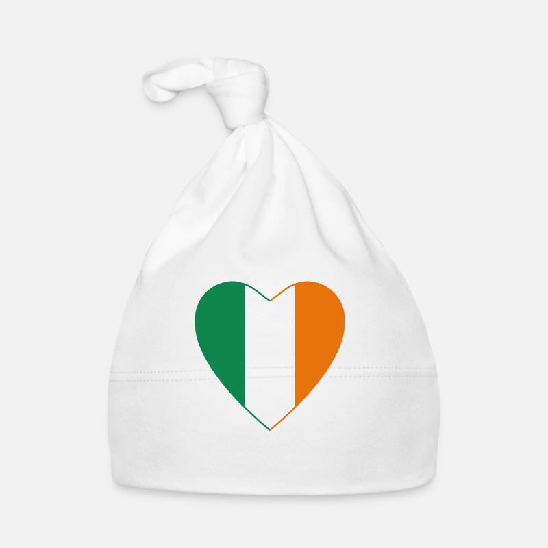 Irish Republic Flag Heart 1440px Organic Baby Cap