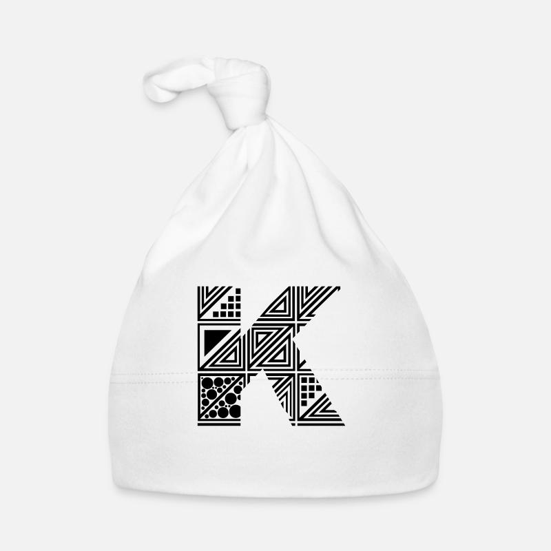 Buchstabe K - Baby Bio-Mütze - Weiß