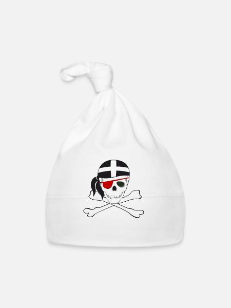 Cornish Jolly Roger - Organic Baby Cap - white - Front