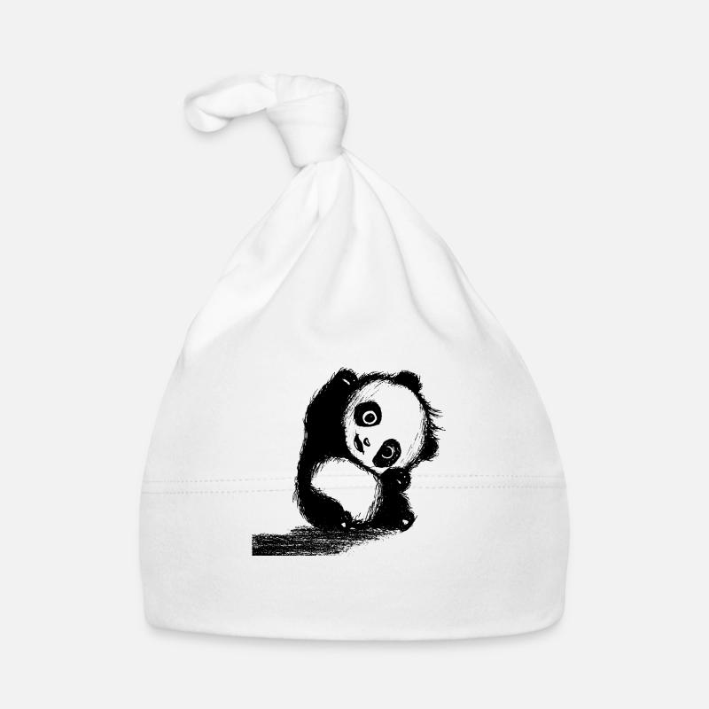 panda - Bonnet bio Bébé - blanc