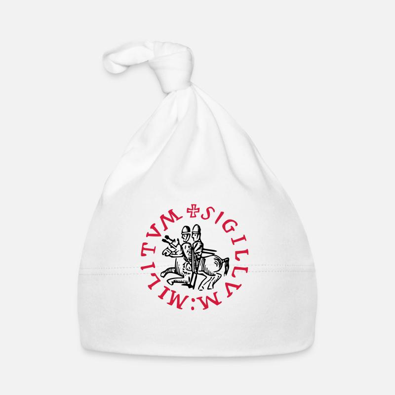templars knights symbol - Bonnet bio Bébé - blanc