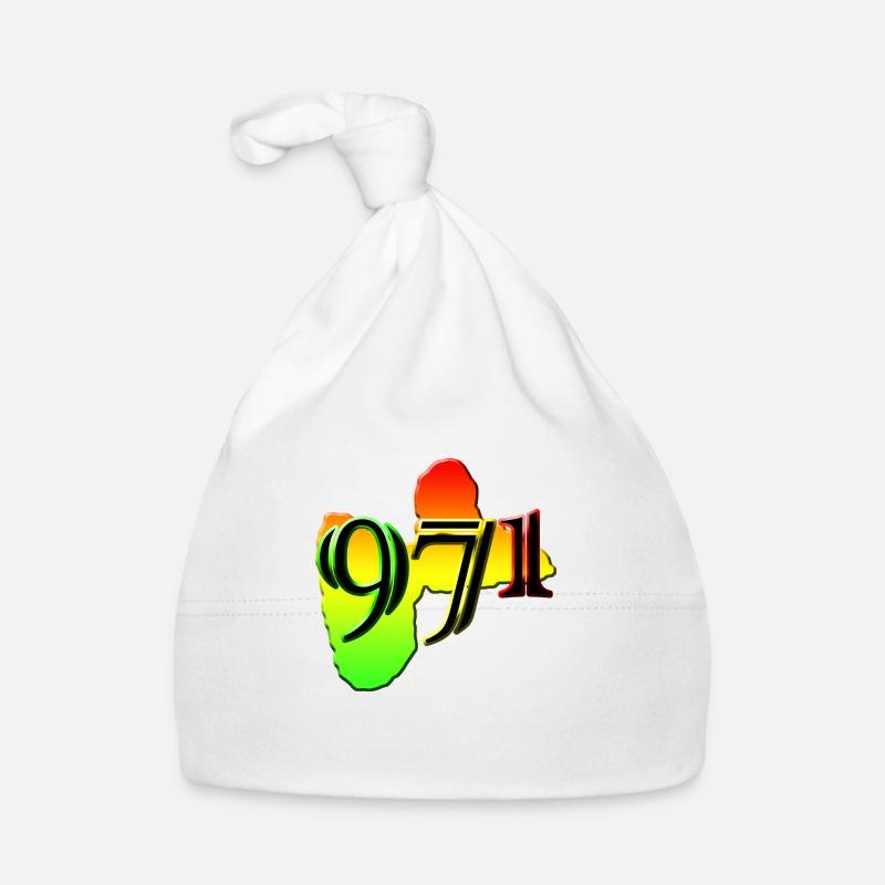 971 Guadeloupe - Bonnet bio Bébé - blanc