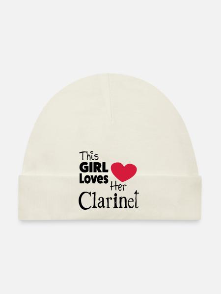 This Girl Loves Her Clarinet - Bonnet bio Bébé - blanc - Devant