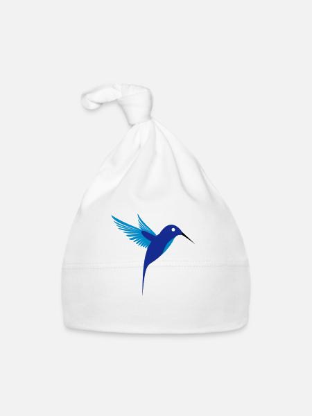 HUMMINGBIRD T SHIRT - Organic Baby Cap - white - Front