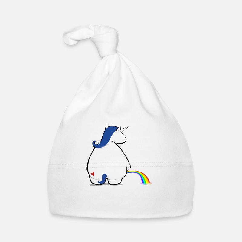 Regenbogen pinkelndes Einhorn Baby Bio-Mütze
