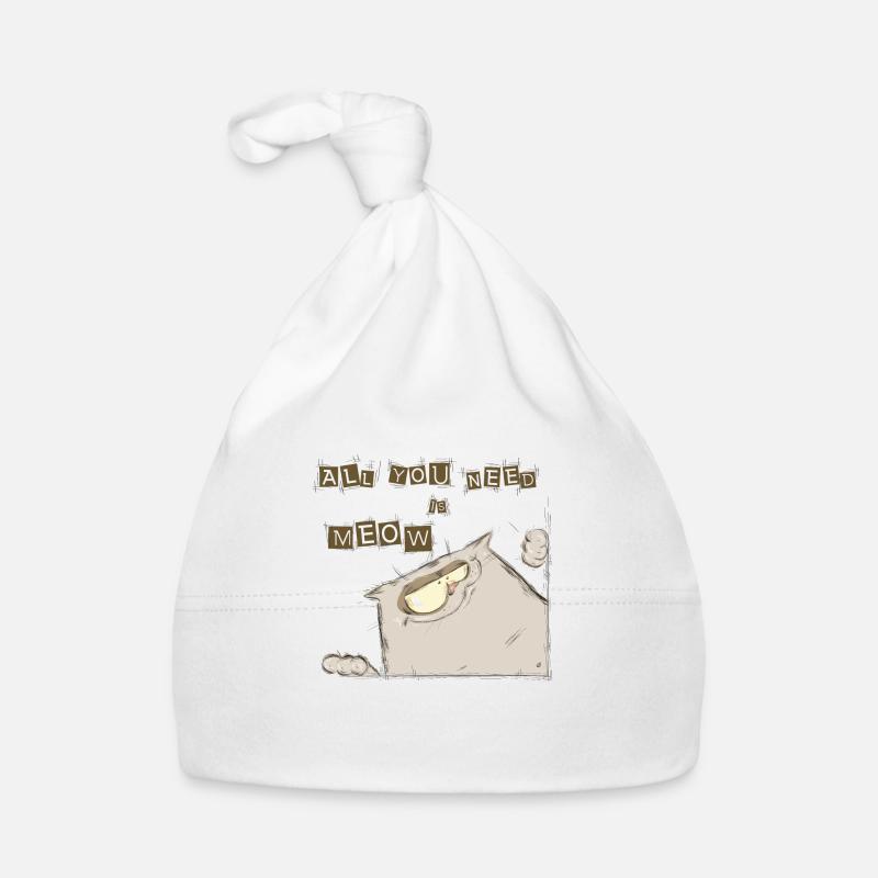 Funny cat Organic Baby Cap