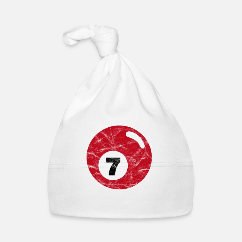Billiards billiard ball dark red seven seven Organic Baby Cap