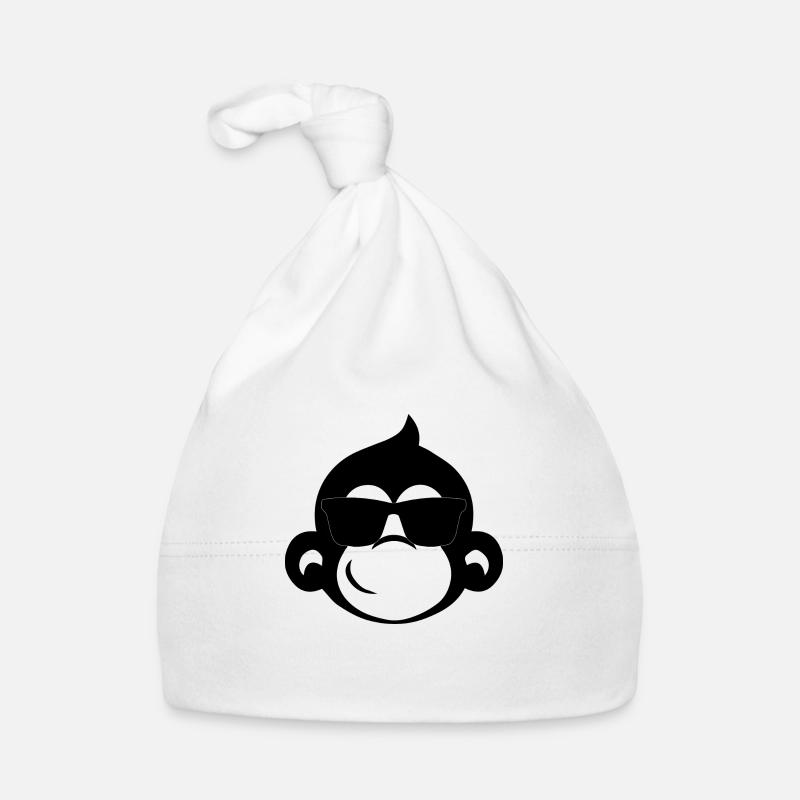 Singe cool - Bonnet bio Bébé - blanc