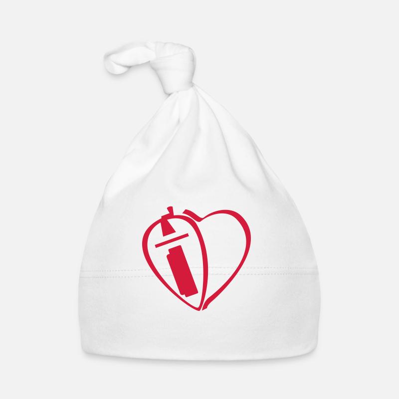 j’aime hurdy gurdy (strap) - Bonnet bio Bébé - blanc