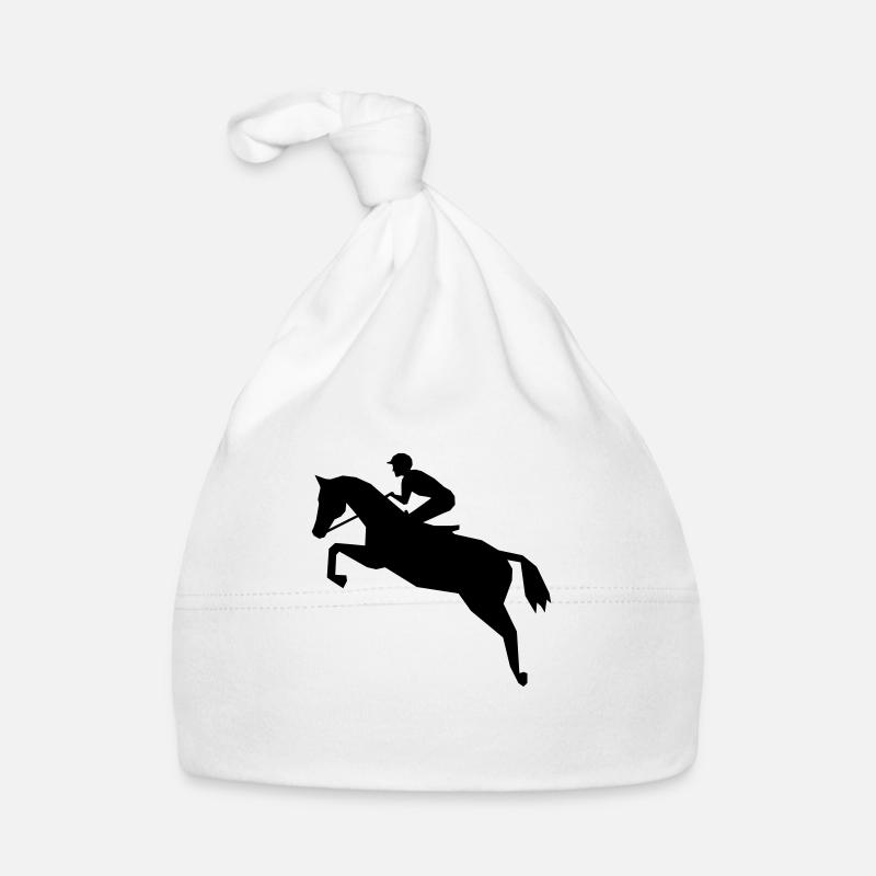 Jockey - Course de chevaux - Bonnet bio Bébé - blanc