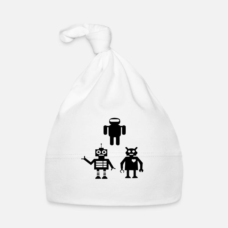 Roboter Android - Baby Bio-Mütze - Weiß