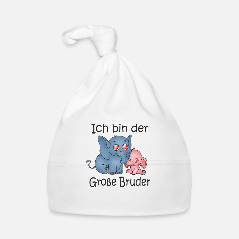 Ich Bin Der Große Bruder - Baby Bio-Mütze - Weiß