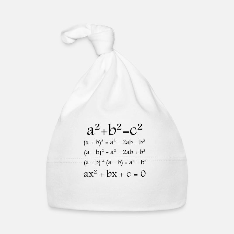 Mathématiques / Math / Formule - Bonnet bio Bébé - blanc