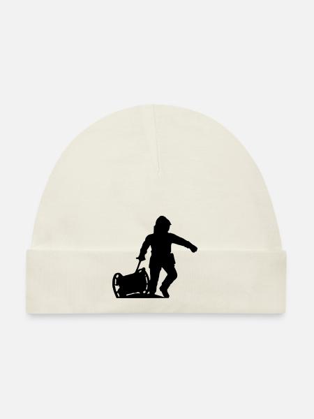 Sapeur Pompier avec dévidoir - Bonnet bio Bébé - blanc - Devant
